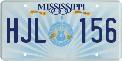 MS license plate HJL156
