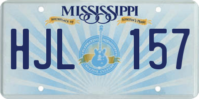 MS license plate HJL157