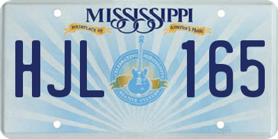 MS license plate HJL165