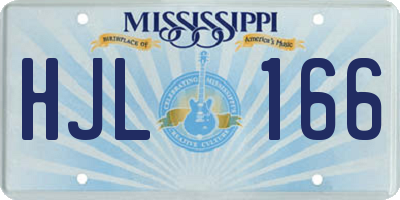 MS license plate HJL166