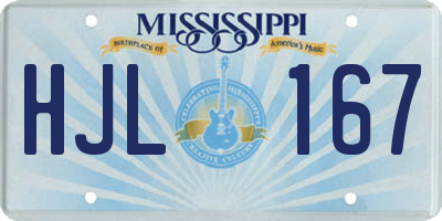 MS license plate HJL167