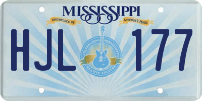 MS license plate HJL177