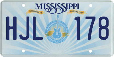 MS license plate HJL178