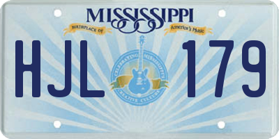 MS license plate HJL179