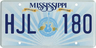 MS license plate HJL180