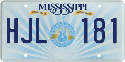 MS license plate HJL181