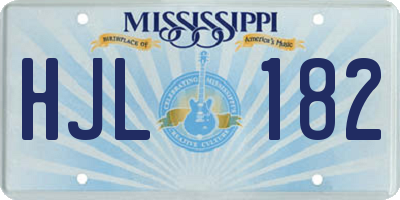 MS license plate HJL182