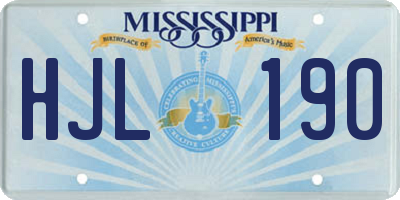 MS license plate HJL190