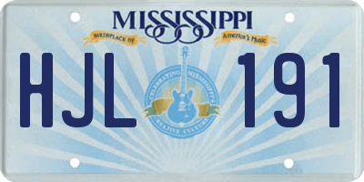 MS license plate HJL191