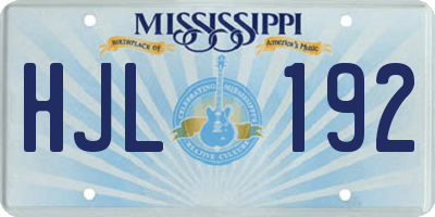 MS license plate HJL192