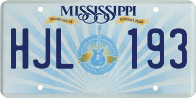 MS license plate HJL193