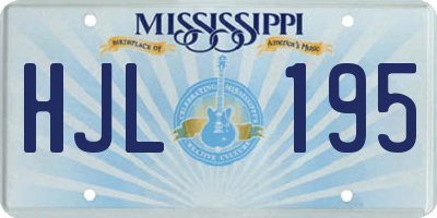 MS license plate HJL195