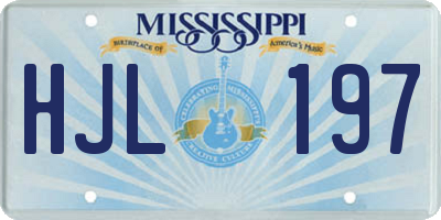 MS license plate HJL197