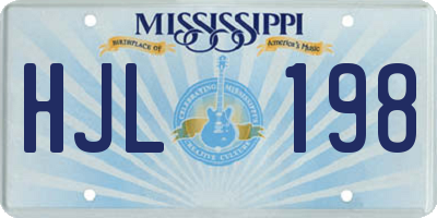 MS license plate HJL198