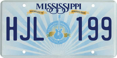 MS license plate HJL199