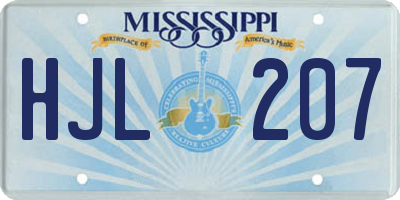 MS license plate HJL207