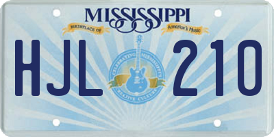 MS license plate HJL210