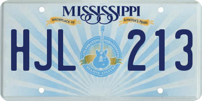 MS license plate HJL213