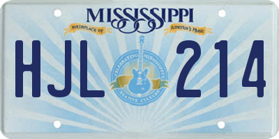 MS license plate HJL214