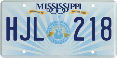 MS license plate HJL218