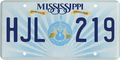 MS license plate HJL219