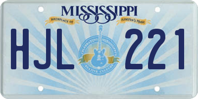 MS license plate HJL221