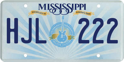 MS license plate HJL222