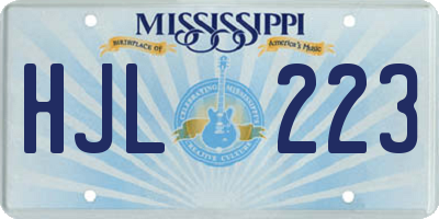 MS license plate HJL223