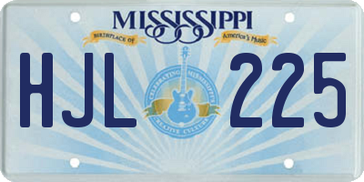 MS license plate HJL225