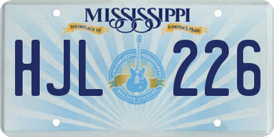 MS license plate HJL226