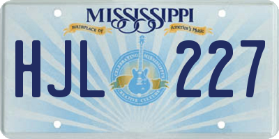MS license plate HJL227