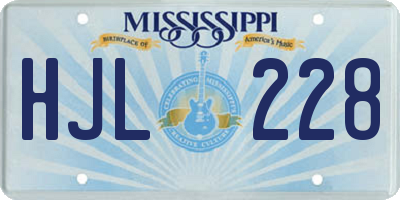 MS license plate HJL228