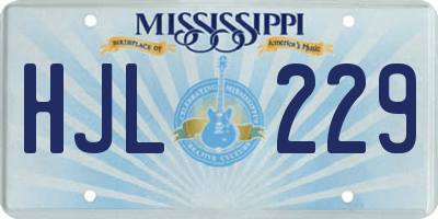 MS license plate HJL229