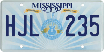 MS license plate HJL235