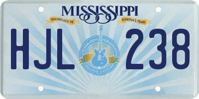 MS license plate HJL238