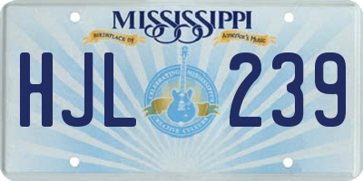 MS license plate HJL239