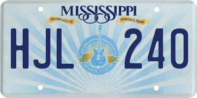 MS license plate HJL240