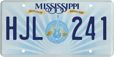 MS license plate HJL241