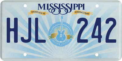 MS license plate HJL242