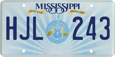 MS license plate HJL243