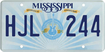 MS license plate HJL244