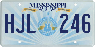 MS license plate HJL246