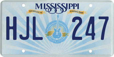 MS license plate HJL247