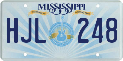 MS license plate HJL248