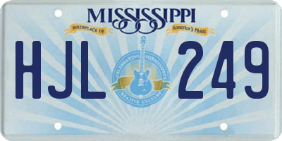 MS license plate HJL249