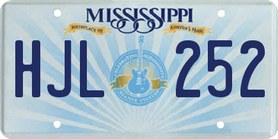 MS license plate HJL252