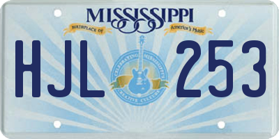 MS license plate HJL253