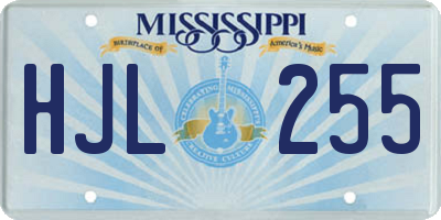 MS license plate HJL255