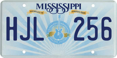 MS license plate HJL256