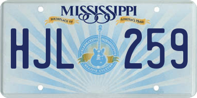 MS license plate HJL259